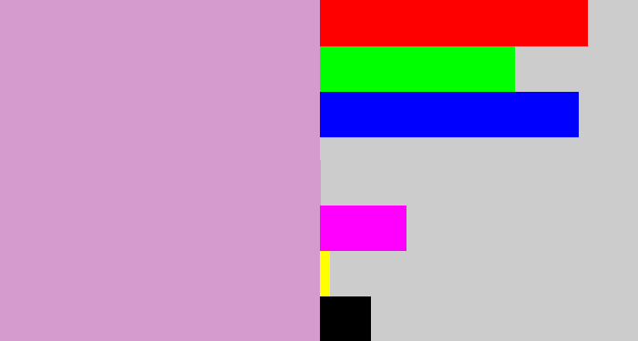 Hex color #d59bcf - lavender pink