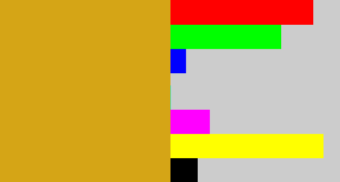 Hex color #d5a516 - burnt yellow