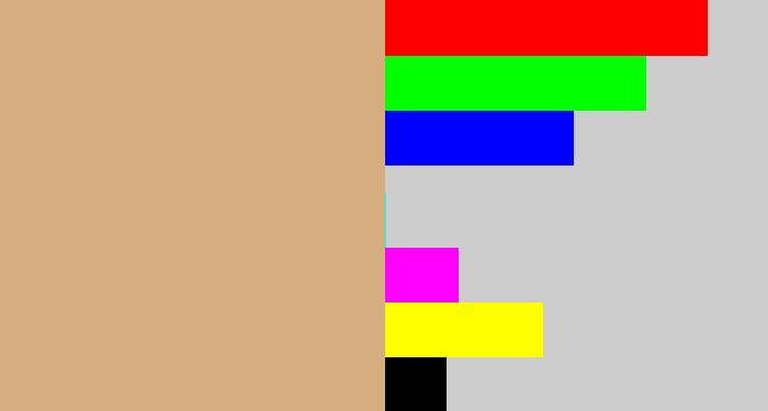Hex color #d5ad7e - fawn