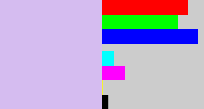 Hex color #d5bcf0 - light violet
