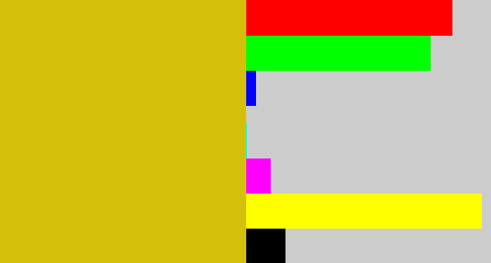 Hex color #d5c009 - mustard yellow