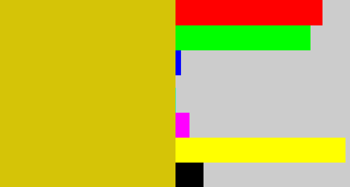 Hex color #d5c407 - mustard yellow