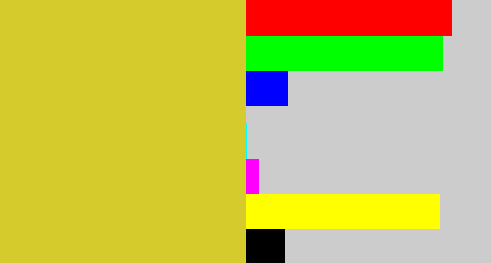 Hex color #d5cb2c - piss yellow