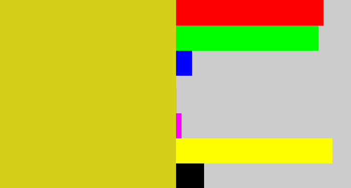 Hex color #d5cf17 - piss yellow