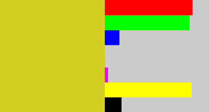 Hex color #d5cf24 - piss yellow
