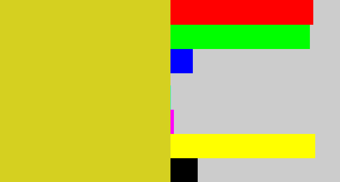 Hex color #d5d020 - piss yellow