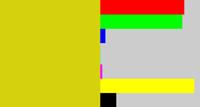 Hex color #d5d10d - piss yellow