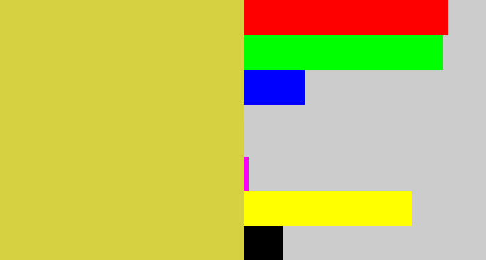 Hex color #d5d141 - sickly yellow