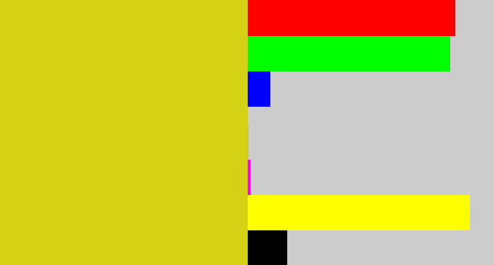 Hex color #d5d216 - piss yellow