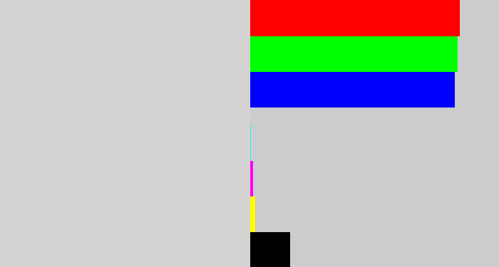 Hex color #d5d3d1 - light grey