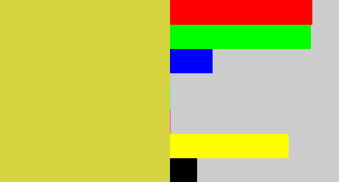 Hex color #d5d440 - sickly yellow