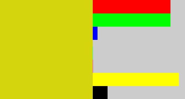 Hex color #d5d50e - piss yellow