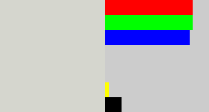 Hex color #d5d6ce - light grey