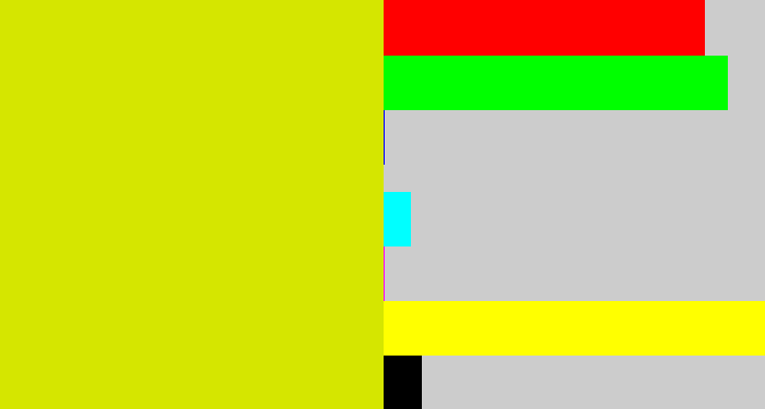 Hex color #d5e600 - greenish yellow