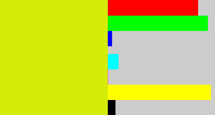 Hex color #d5ec0a - greeny yellow