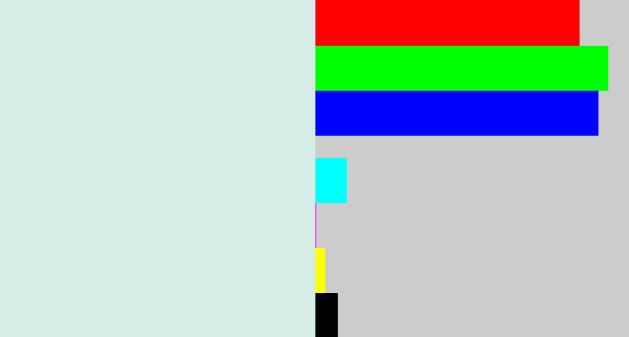 Hex color #d5ede6 - light grey