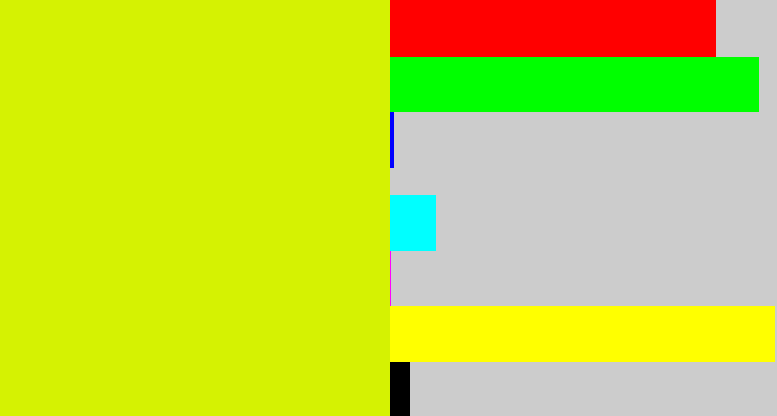 Hex color #d5f202 - greenish yellow