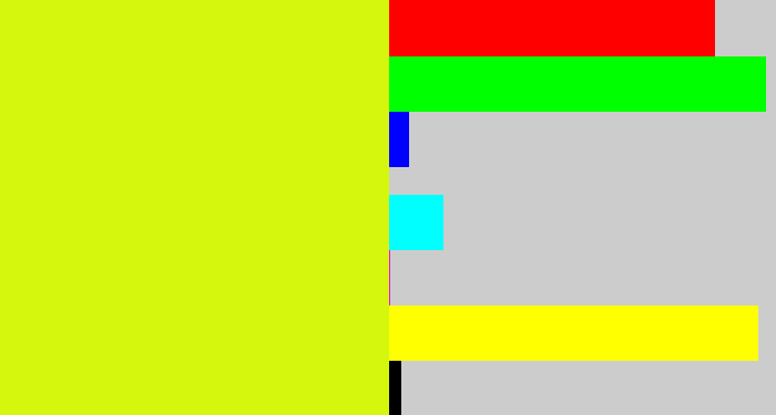 Hex color #d5f70d - neon yellow