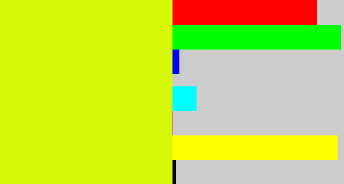Hex color #d5f909 - neon yellow
