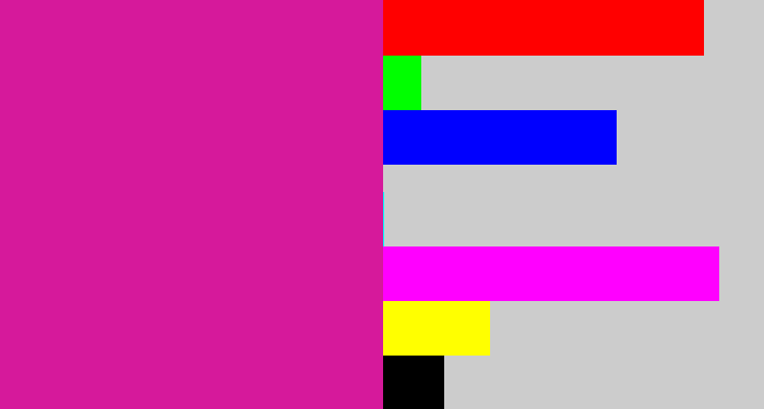 Hex color #d6199b - neon pink