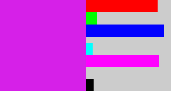 Hex color #d620e8 - purple/pink