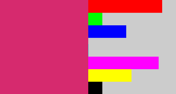 Hex color #d62a6e - dark pink