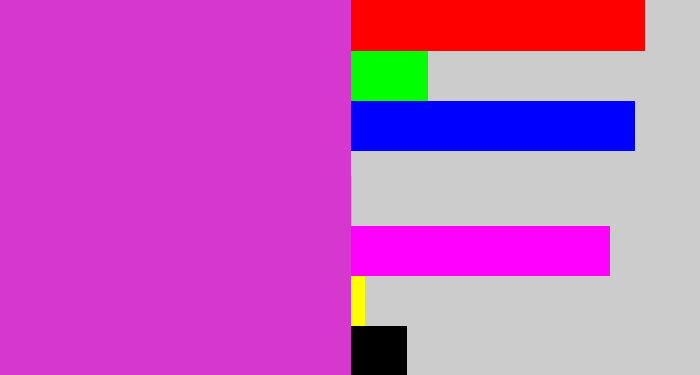 Hex color #d637ce - purple pink