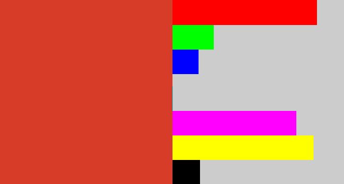 Hex color #d63c27 - tomato