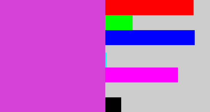 Hex color #d642d8 - pinkish purple