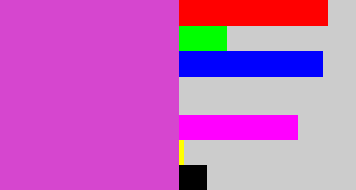 Hex color #d646cf - pinkish purple