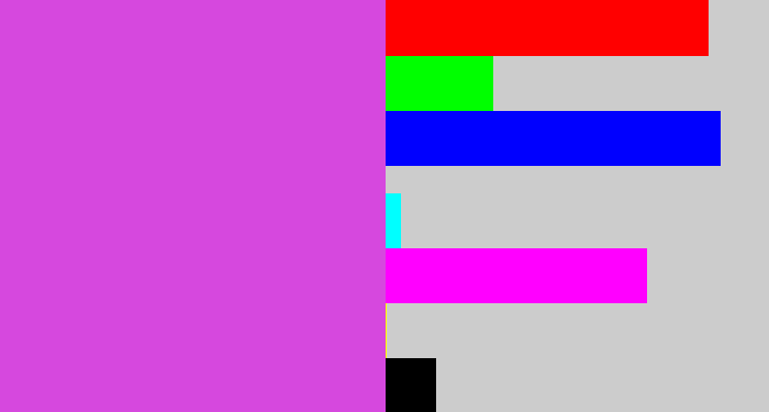 Hex color #d648de - pinkish purple