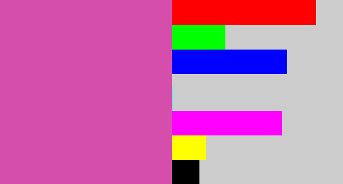 Hex color #d64eac - purplish pink