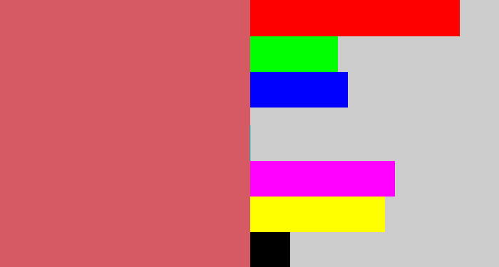 Hex color #d65a63 - pastel red