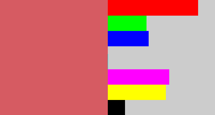 Hex color #d65b62 - pastel red