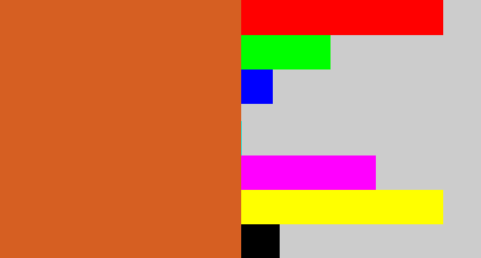 Hex color #d65f22 - brownish orange