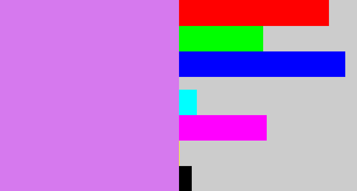Hex color #d679ee - light purple