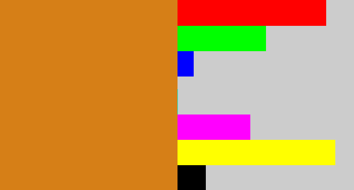 Hex color #d67f17 - brownish orange