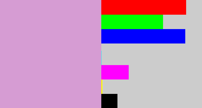 Hex color #d69cd3 - lavender pink