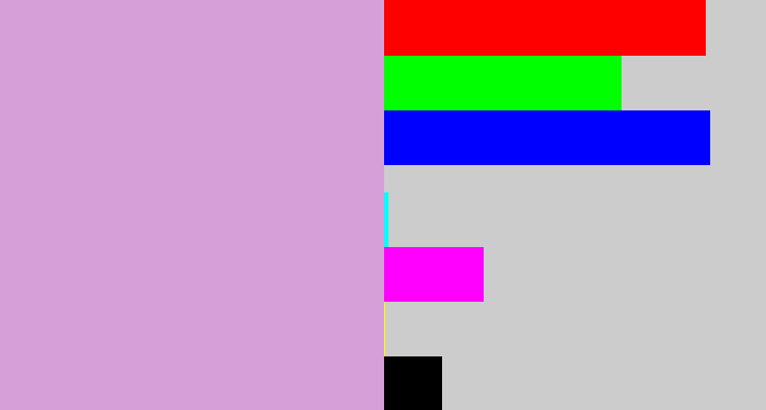 Hex color #d69fd8 - lavender pink