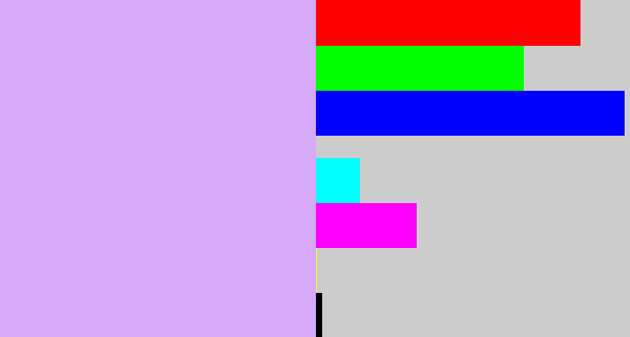 Hex color #d6a9f9 - pale violet