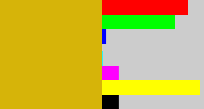 Hex color #d6b409 - dark yellow