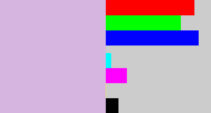 Hex color #d6b5e1 - light violet