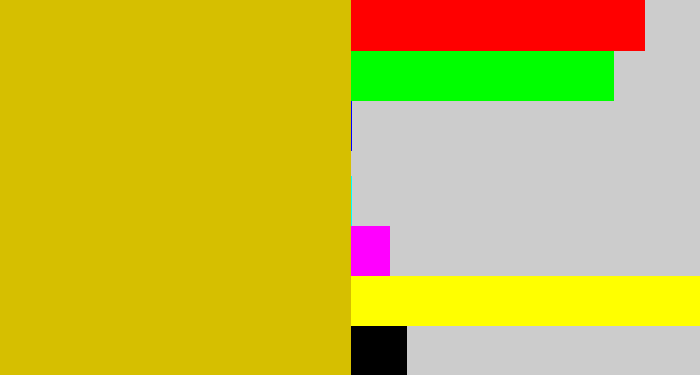 Hex color #d6bf00 - ugly yellow