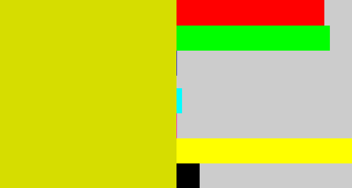 Hex color #d6dd00 - piss yellow