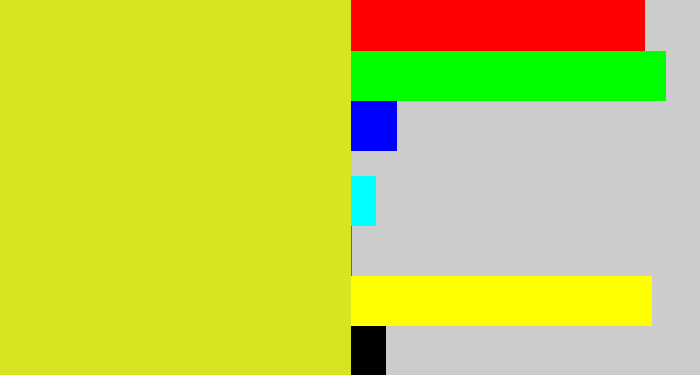 Hex color #d6e521 - sickly yellow