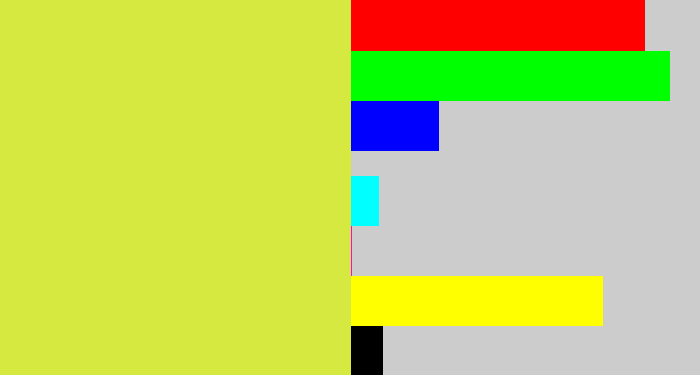 Hex color #d6e941 - yellow/green