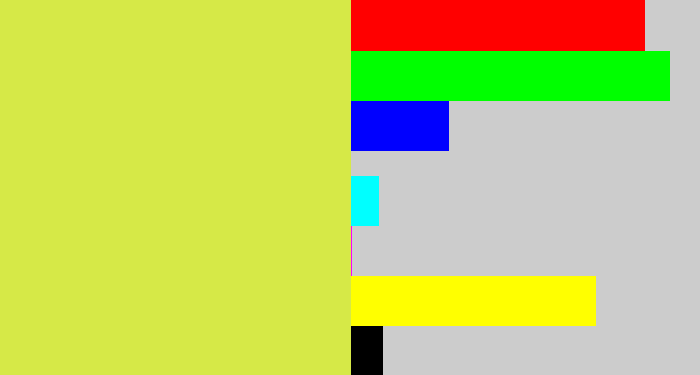Hex color #d6e947 - yellow/green