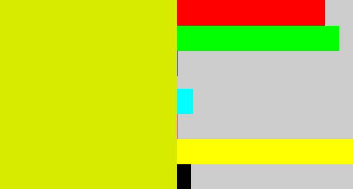 Hex color #d6eb00 - greenish yellow