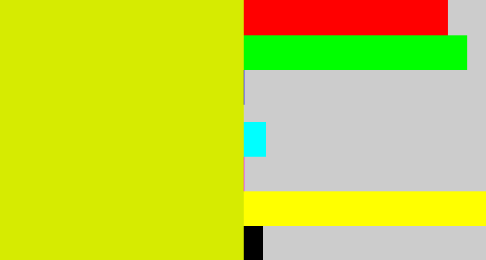 Hex color #d6eb01 - greenish yellow