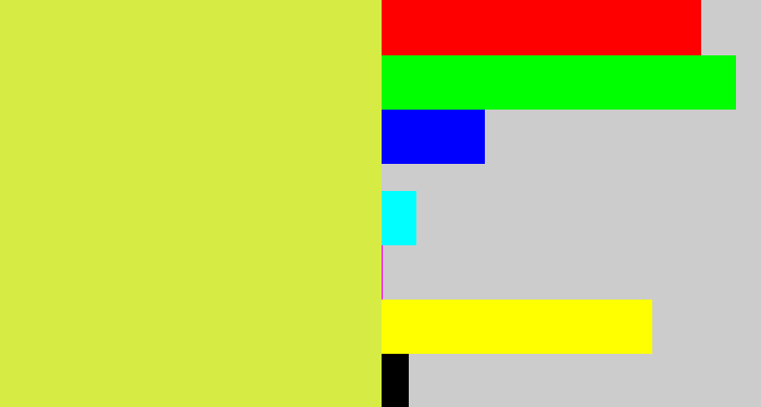 Hex color #d6ec44 - yellow/green